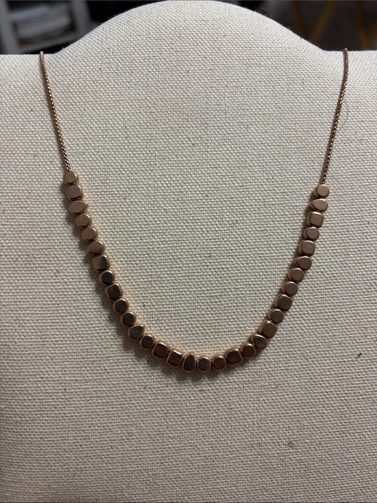 Jewelry - Fossil Rose Gold Disc Bead Necklace – Women Jewelry